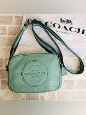 Coach Dempsey Camera Bag in Washed Green Refined Pebble Leather